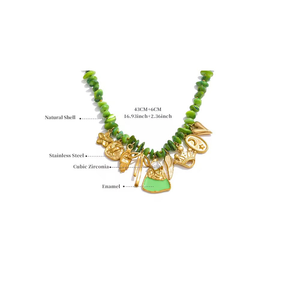 Green Charm Necklace