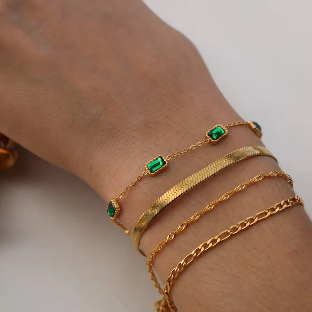 Emerald Chain Bracelet