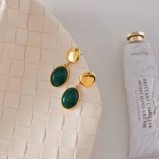 Green Gemstone Earrings