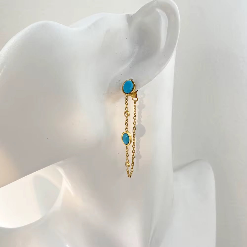 Turquoise Chain Earrings