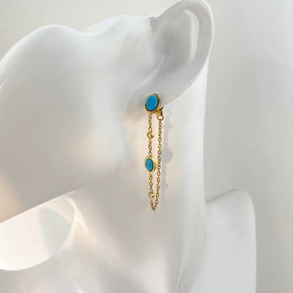 Turquoise Chain Earrings