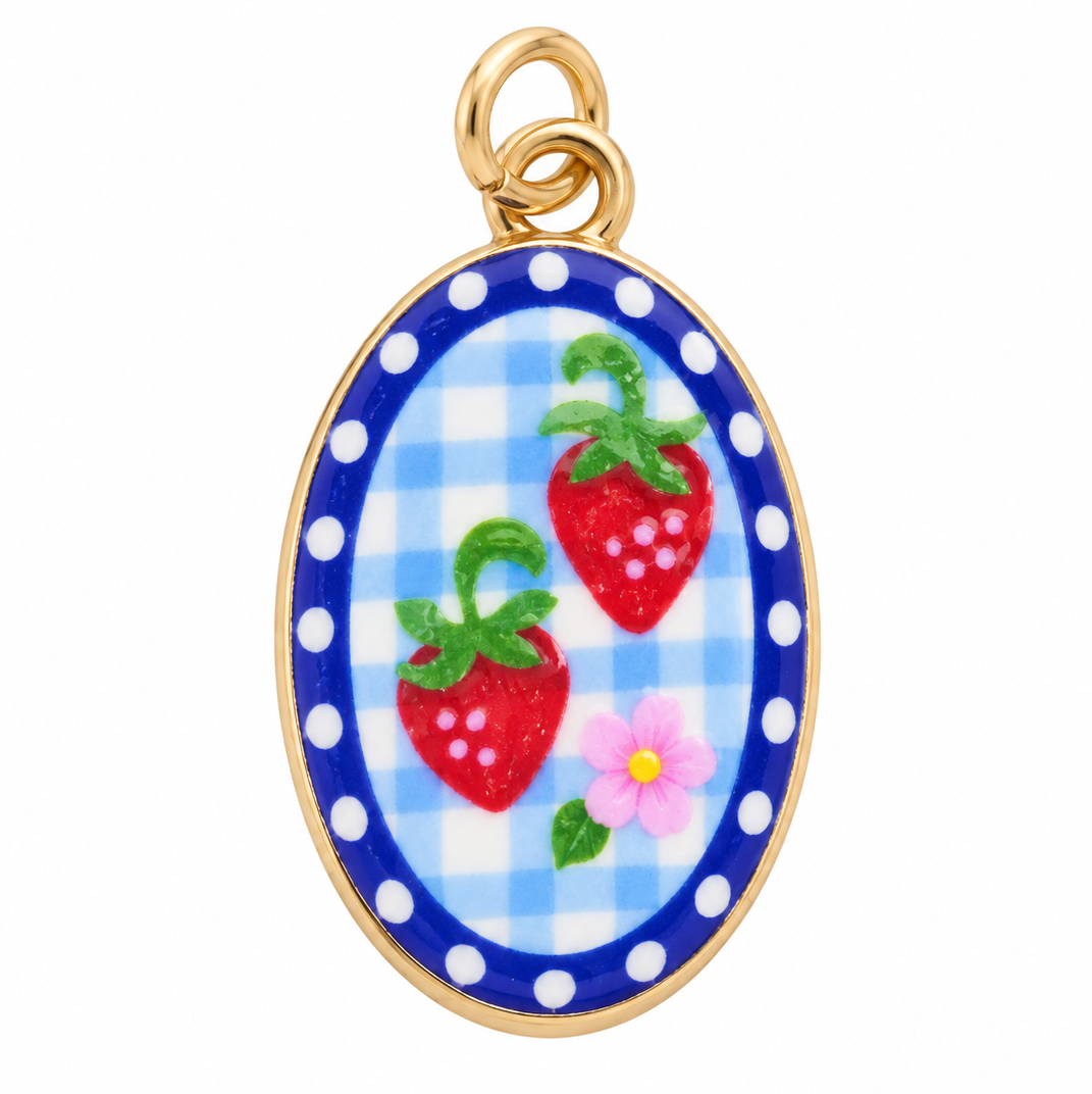 Vintage Strawberries Charm