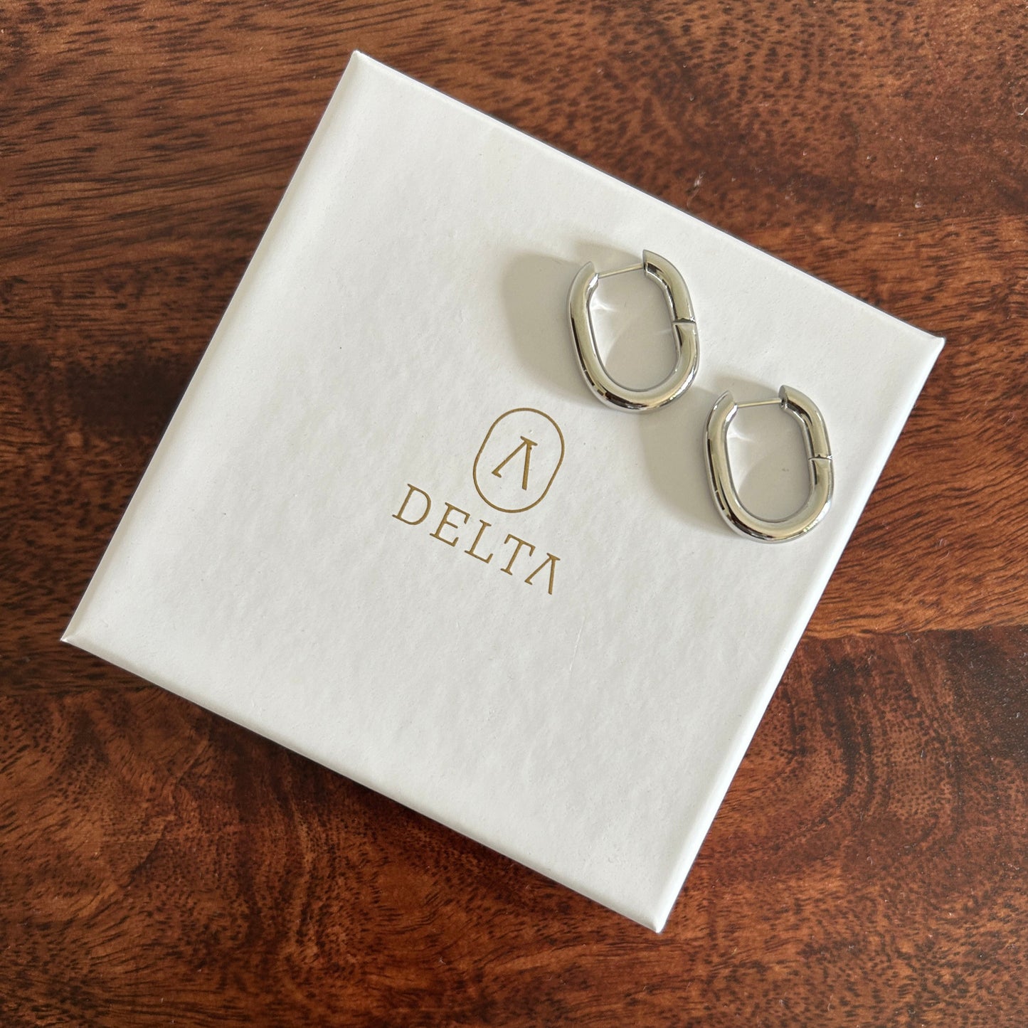 Minimal Oval Hoops-Silver