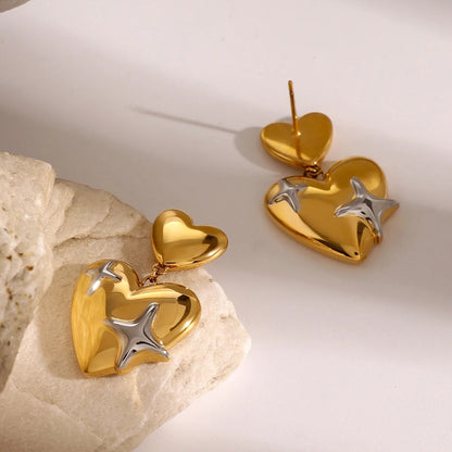 Dual Heart Mixed Earrings