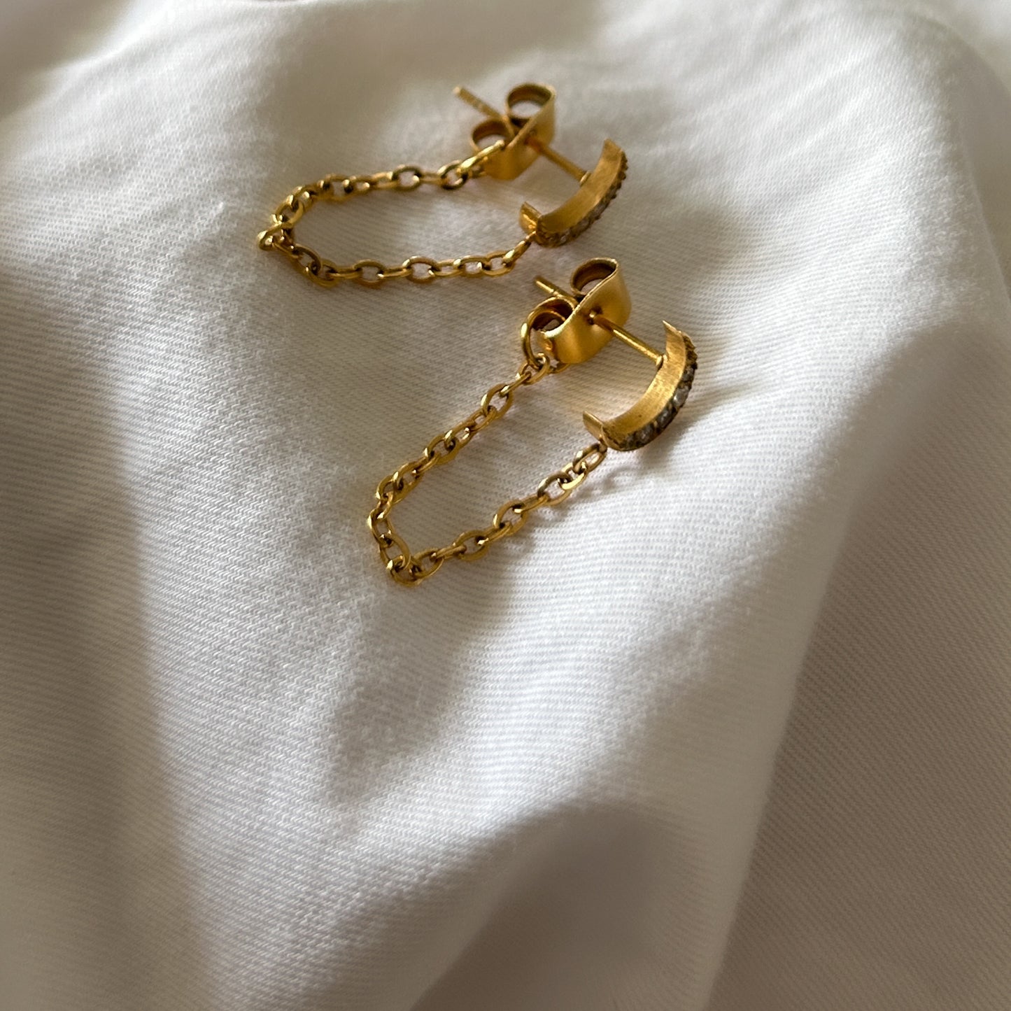 Dainty Moon Earrings