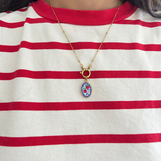 Vintage Strawberries Charm