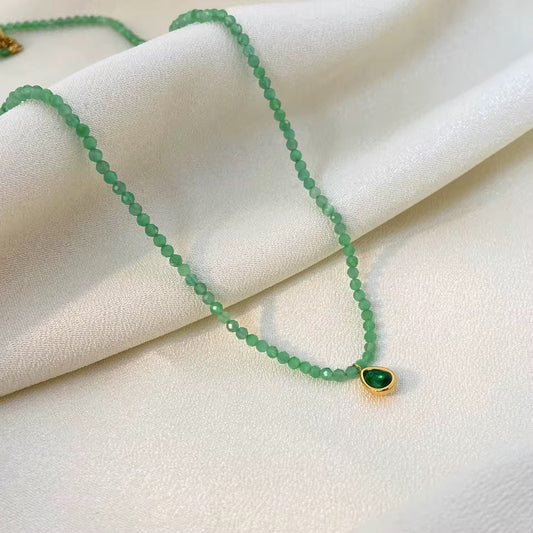 Beaded Emerald Necklace