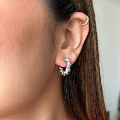 Silver Twist Earrings