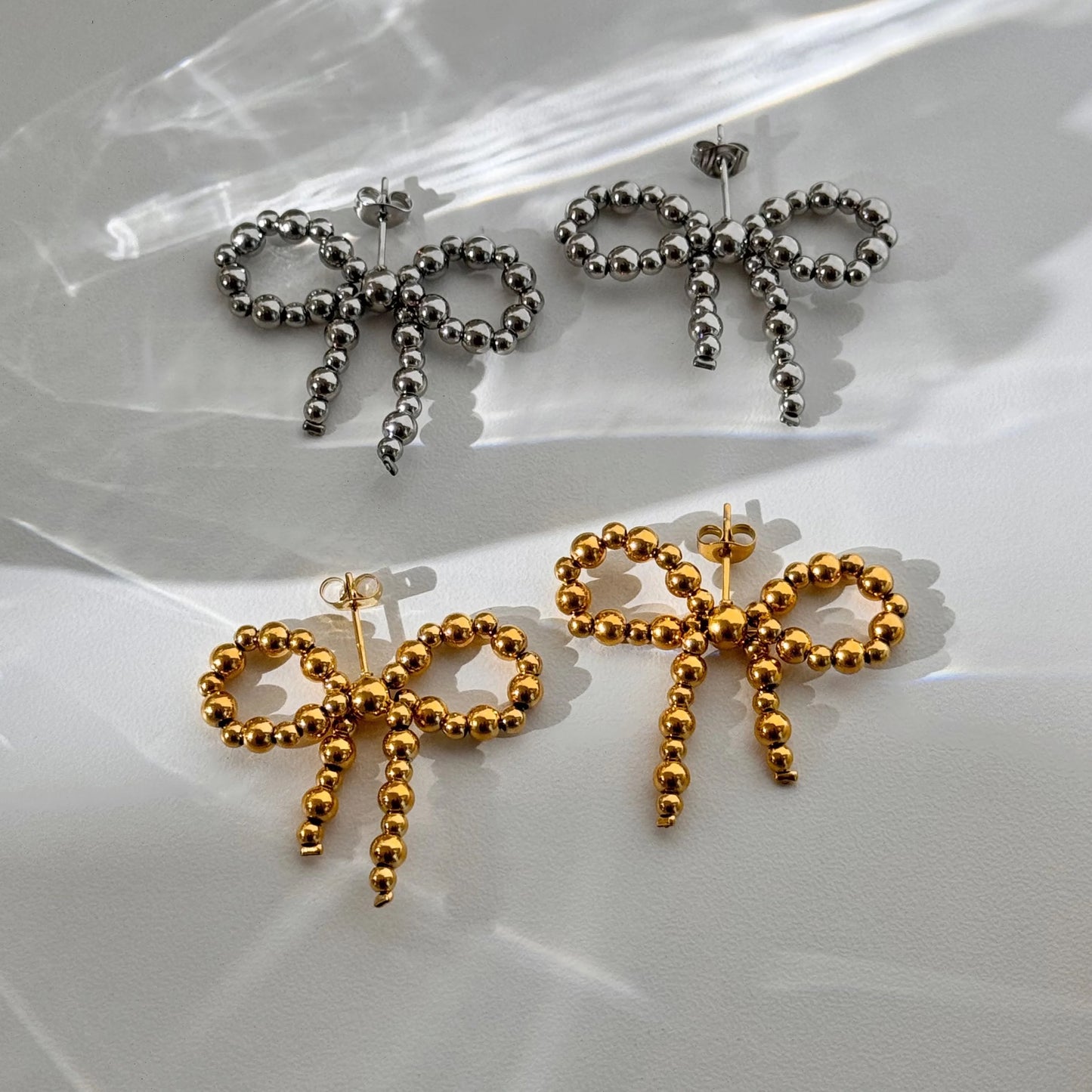 Beaded Bow Studs