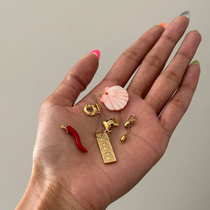 Pink- Red Charm Set