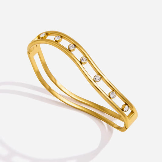 Wave Studded Bangle