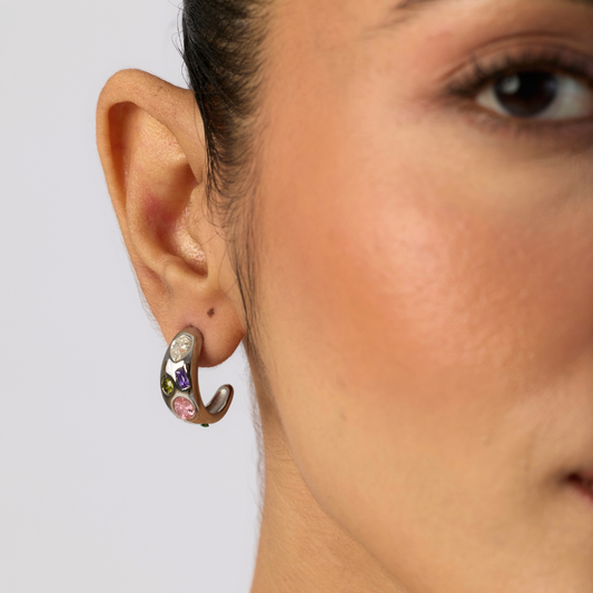 Colourful Silver Studs