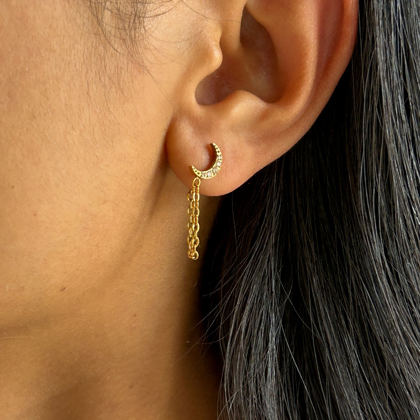 Dainty Moon Earrings