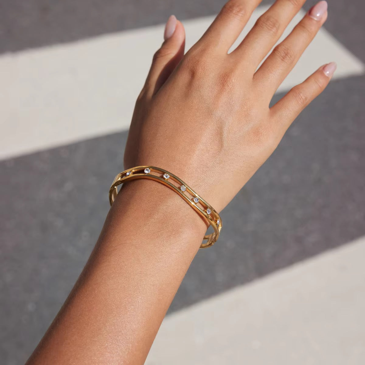 Wave Studded Bangle