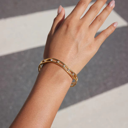 Wave Studded Bangle