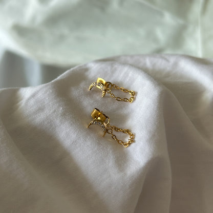 Dainty Moon Earrings