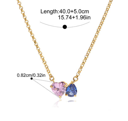 Pink & Blue Heart Chain