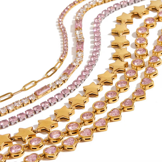 Pink Tennis Bracelet