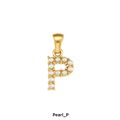 Pearl Alphabet Charm