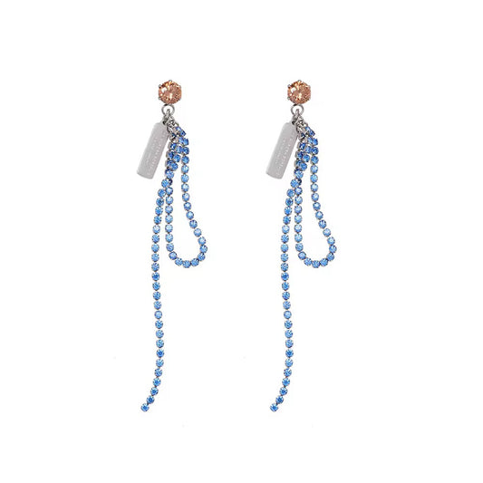 Blue Tassel Earrings