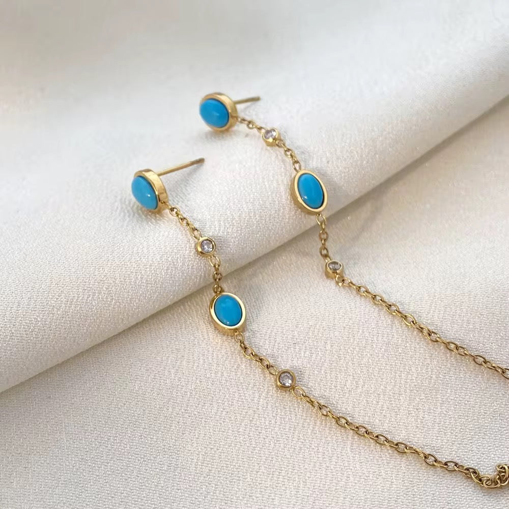 Turquoise Chain Earrings