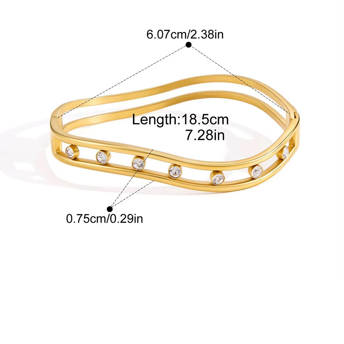 Wave Studded Bangle