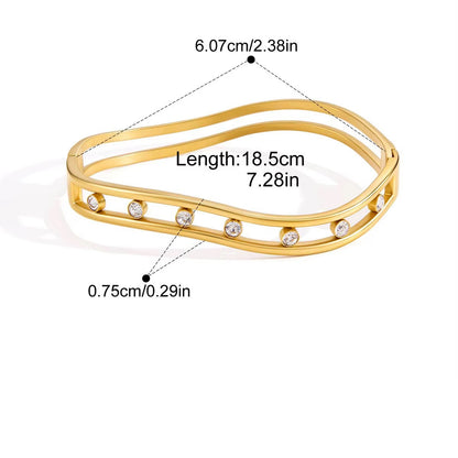 Wave Studded Bangle