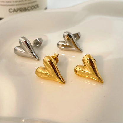 Elongated Heart Studs