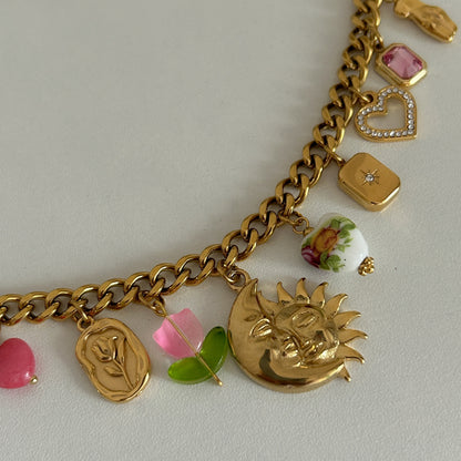 Pink Charm Necklace