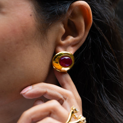 Burgundy Studs