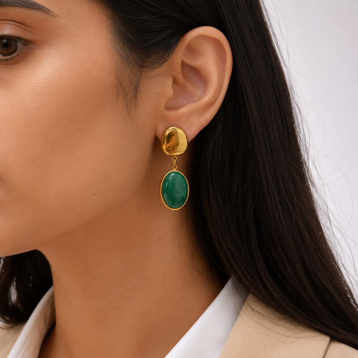 Green Gemstone Earrings