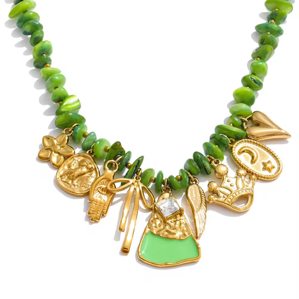Green Charm Necklace