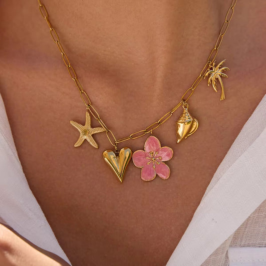 Hibiscus Charm Necklace