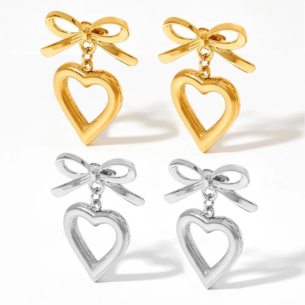 Heart Bow Earrings