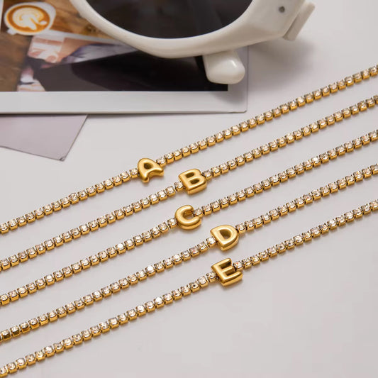 Initial Tennis Bracelet