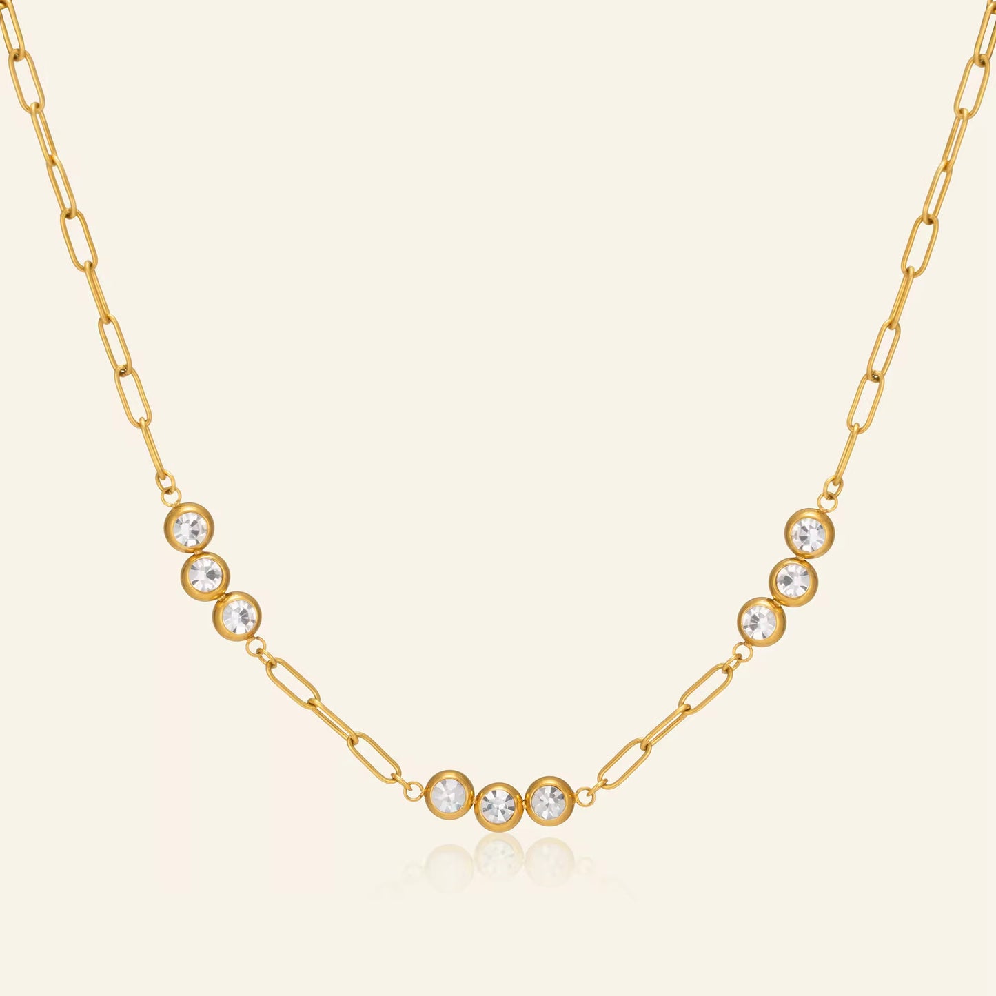 Zirconia Paperclip Chain
