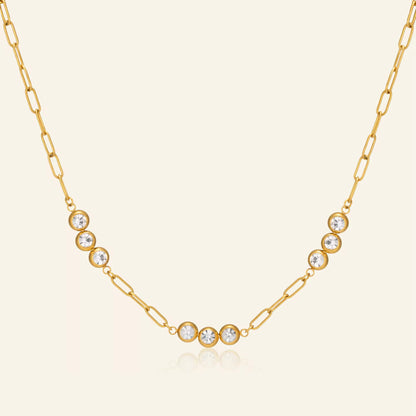 Zirconia Paperclip Chain