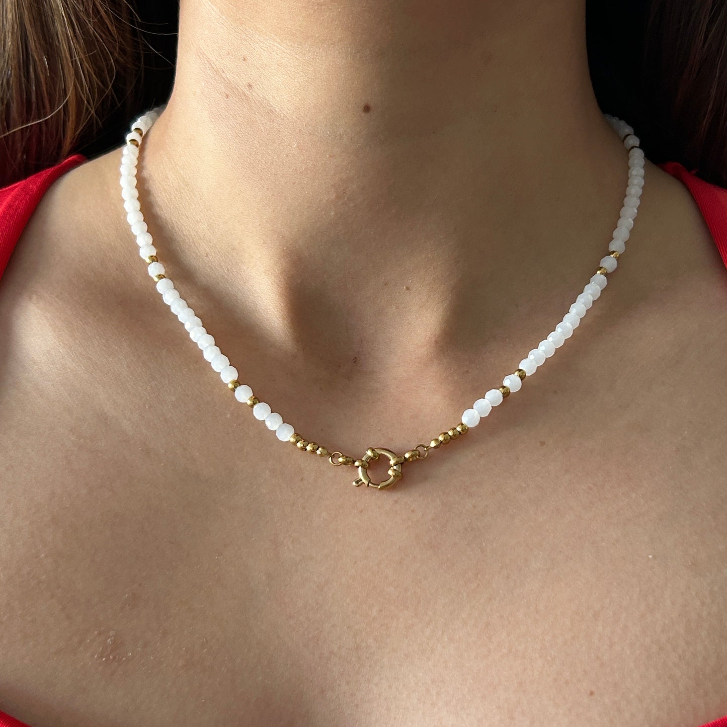 White Bead MYO Chain