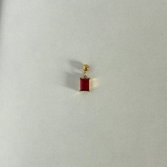 Red Stone Needle Charm