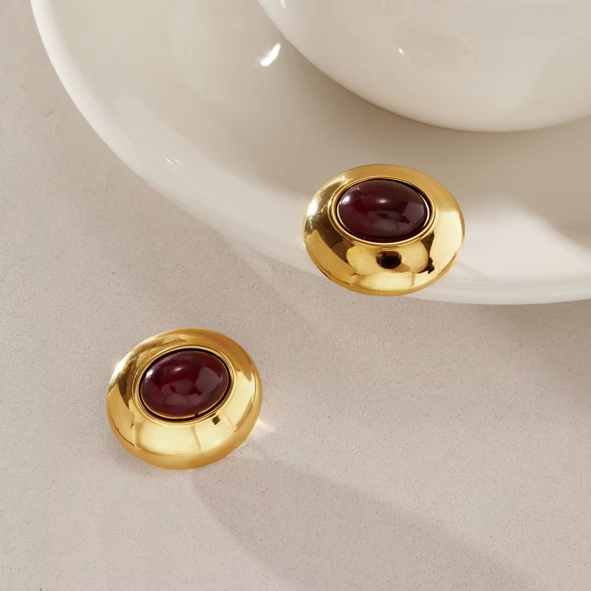 Burgundy Studs