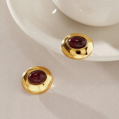 Burgundy Studs