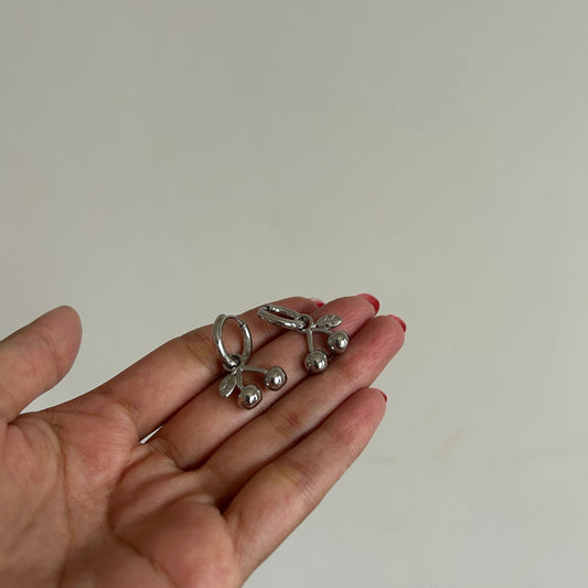 Silver Cherry Earrings