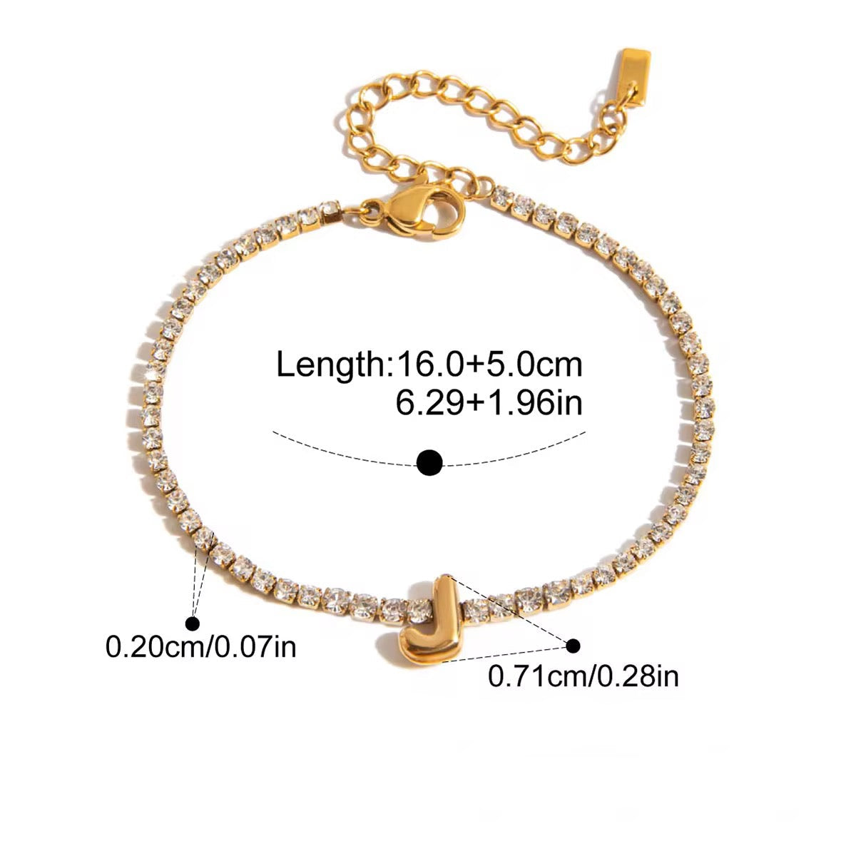 Initial Tennis Bracelet