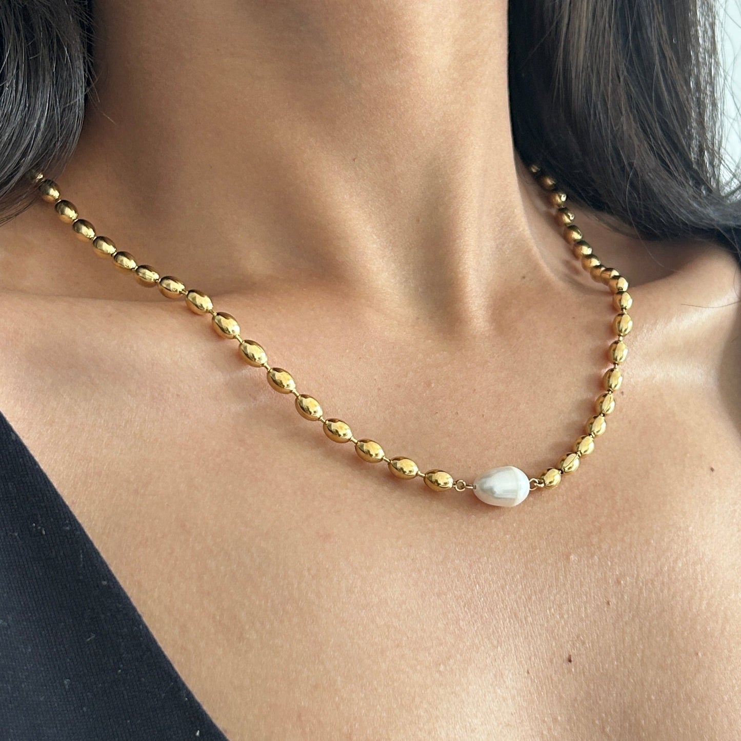 White Bead Necklace