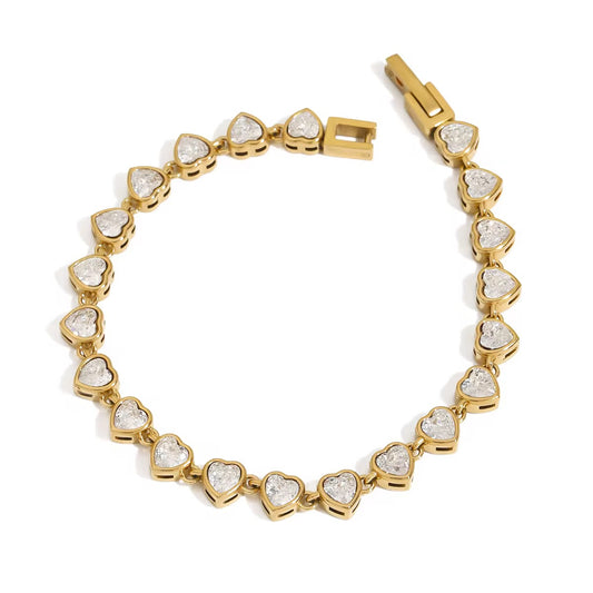 Vintage Heart Tennis Bracelet
