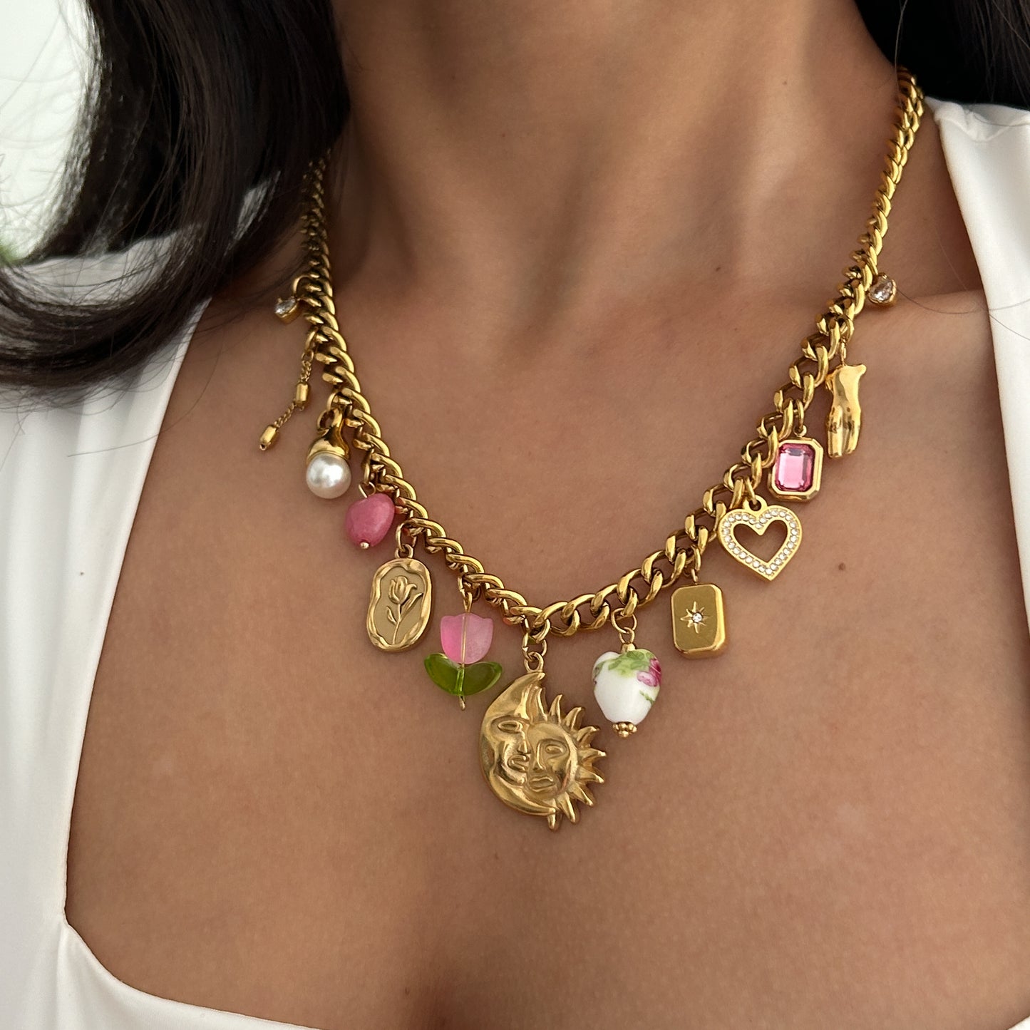 Pink Charm Necklace