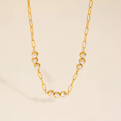 Zirconia Paperclip Chain