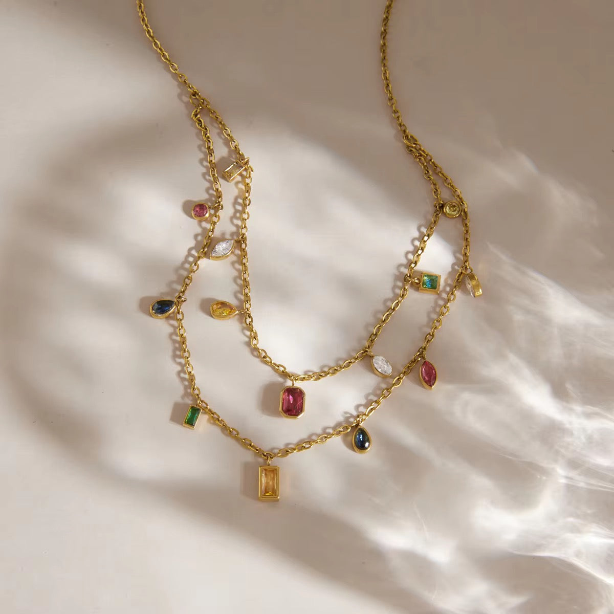 Layered Gemstone Necklace