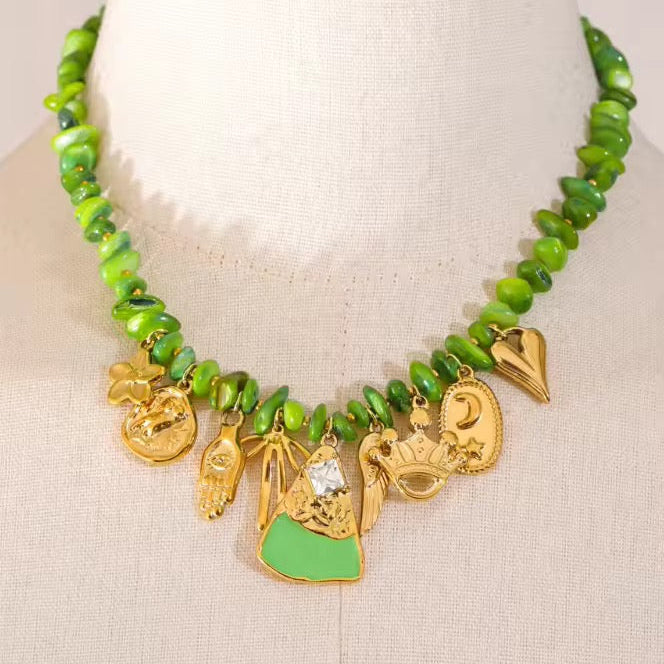 Green Charm Necklace