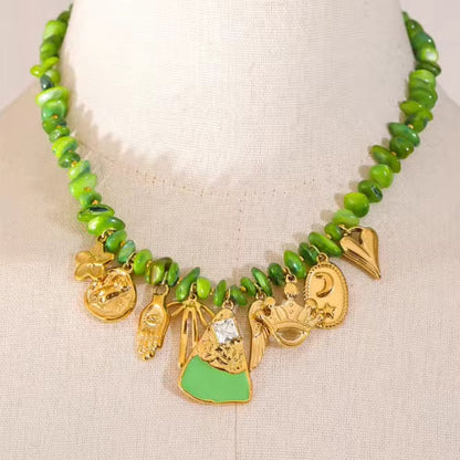 Green Charm Necklace